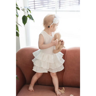 Salmon Ruffle Linen Dress - Dresses