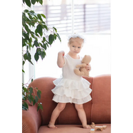 Salmon Ruffle Linen Dress - Dresses