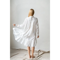 White Linen Shirt-dress for Women - One Size - Dresses