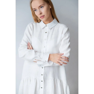 White Linen Shirt-dress for Women - One Size - Dresses